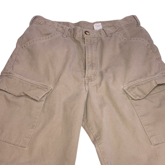 Vtg Levi's Cargo Baggy Corduroy Tan 34x31 - Picture 1 of 12